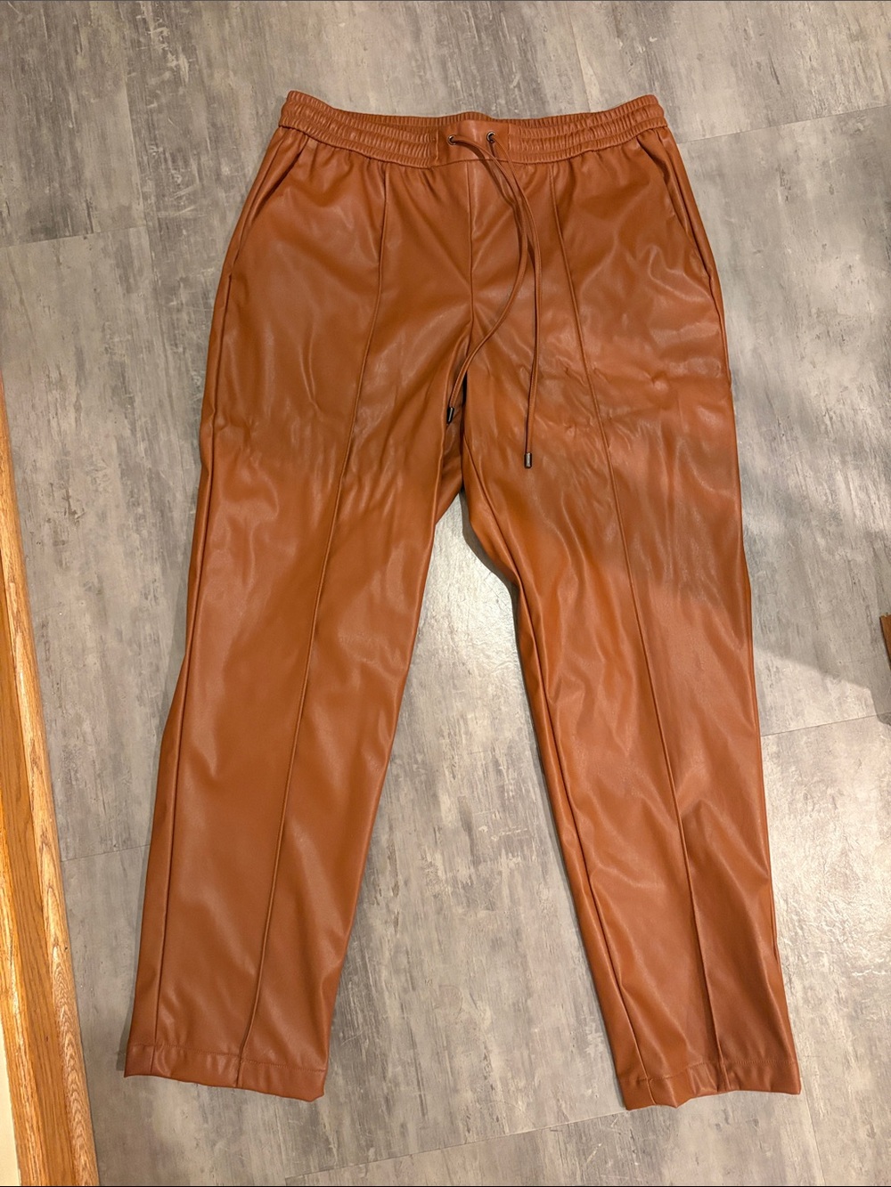 Nine West Women’s Faux Leather Jogger Pants - Brown